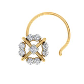 18k Yellow Gold Round Brilliant Cut Alluring Diamond Nose Pin with Wire of 0.05 Carat